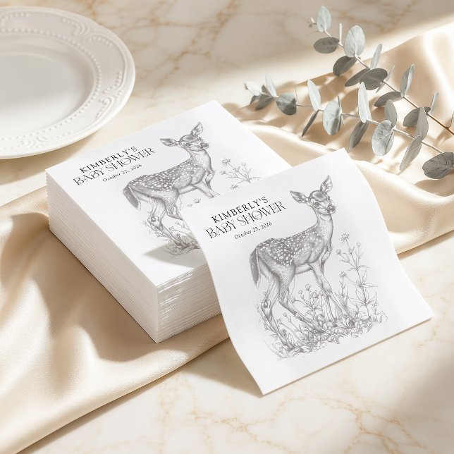 Antique Forest Animals Baby Shower Napkin (Creator Uploaded)