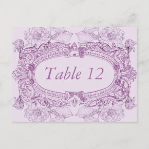 Antique Frame Lilac Table Number Card
