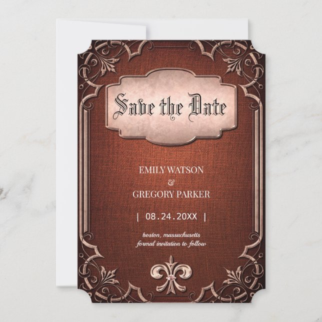 Antique frame ,old vintage save the date (Front)