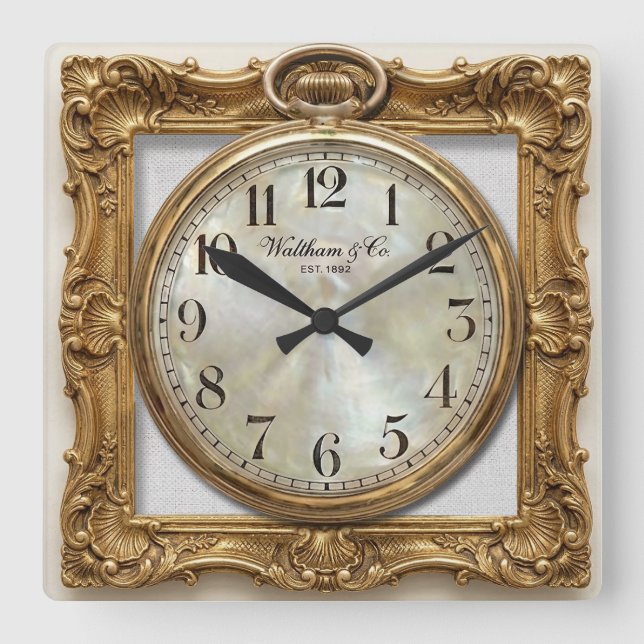 Antique framed gold clock (Front)