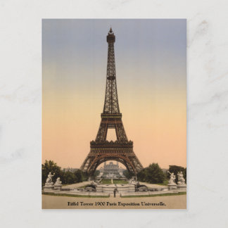 Antique France Eiffel Tower, Paris-Expo 1900 Postcard