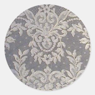 Antique French Alencon Lace Classic Round Sticker