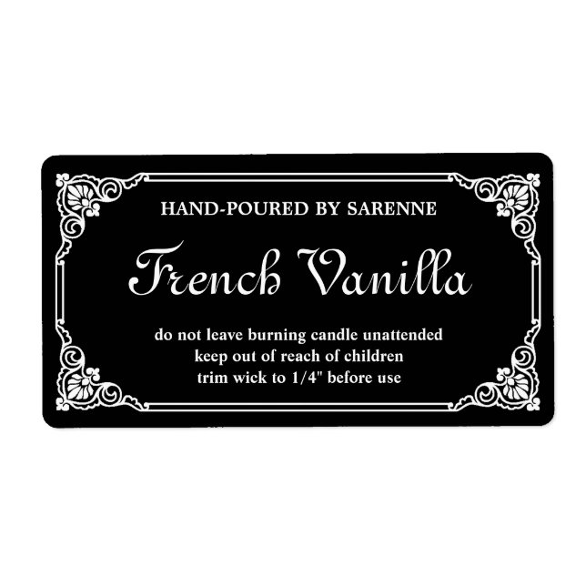 Antique French Border Candle Label Template (Front)