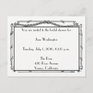 Antique French Bridal Shower Invitation