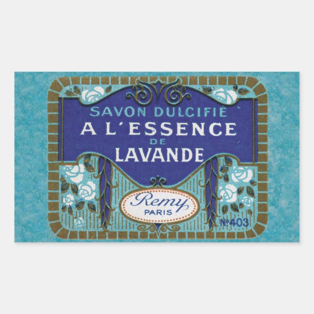 Antique French Lavender Soap Rectangular Sticker (Front)