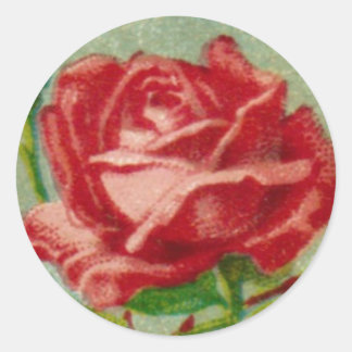 Antique French Rose Round Sticker