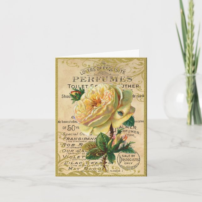 Antique French Roses Thank You Card (Front)