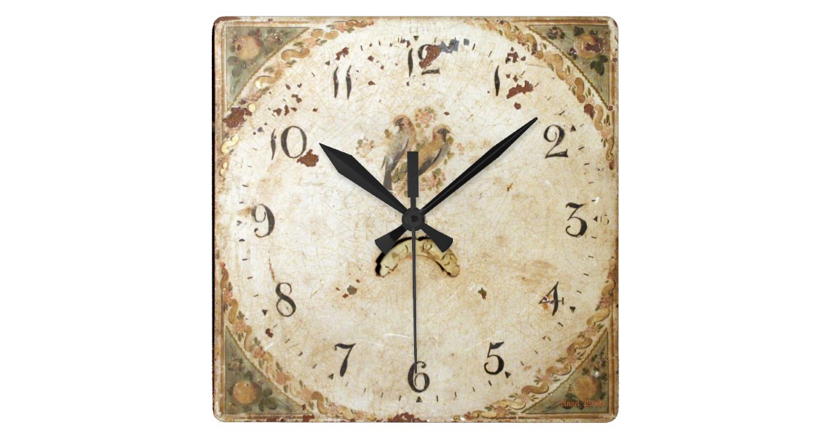 Antique French Square Wall Clock Zazzle.co.nz