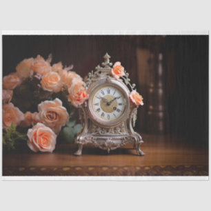 Antique French Table Clock 1 Decoupage Paper