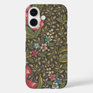 Antique French Toile de Jouy Floral Pattern iPhone 16 Case
