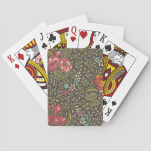 Antique French Toile de Jouy Floral Pattern Playing Cards