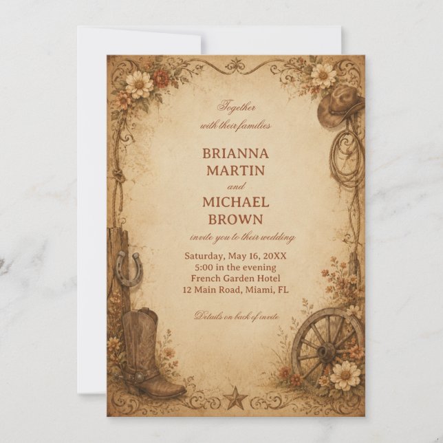 Antique Frontier Heritage Invitation (Front)