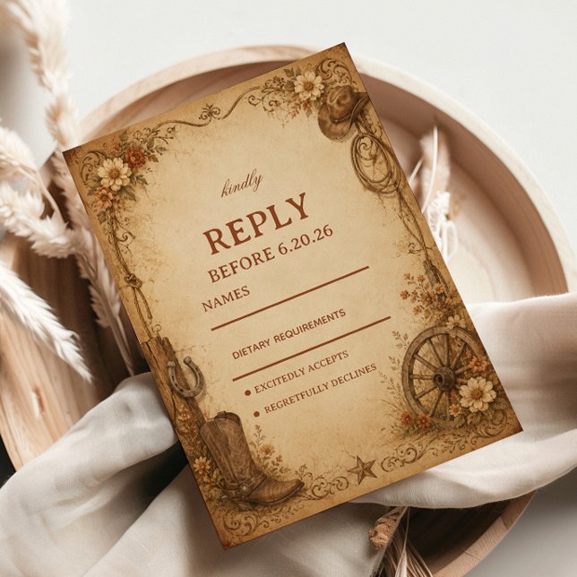 Antique Frontier Rustic RSVP Card (Creator Uploaded)