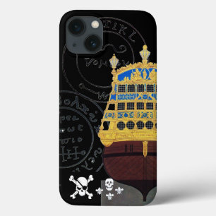ANTIQUE GALLEON AND PIRATE TREASURE MAPS iPhone 13 CASE