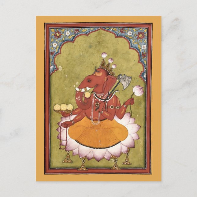 Antique Ganesh Print Postcard (Front)