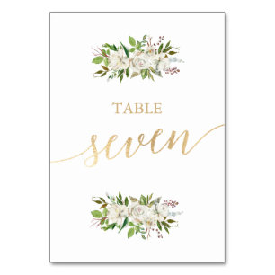 Antique Garden   Floral WEDDING GOLD TABLE CARD 7