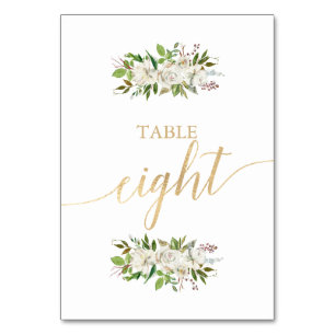 Antique Garden   Floral WEDDING GOLD TABLE CARD 8