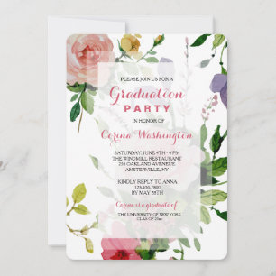 Antique Garden Graduation Party Invitation