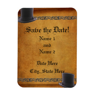 Antique Gay Wedding Custom Save-the-Date Magnets