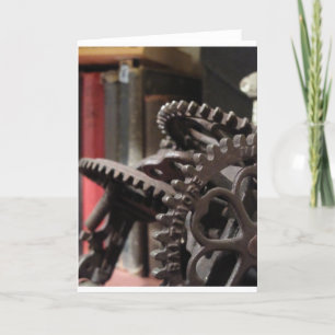 Antique Gears and Books Card