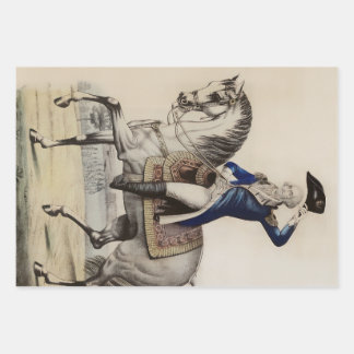 Antique George Washington on Horseback | USA 250 Wrapping Paper Sheet