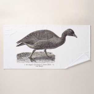 antique German avian print Wildgans wild goose Bath Towel Set