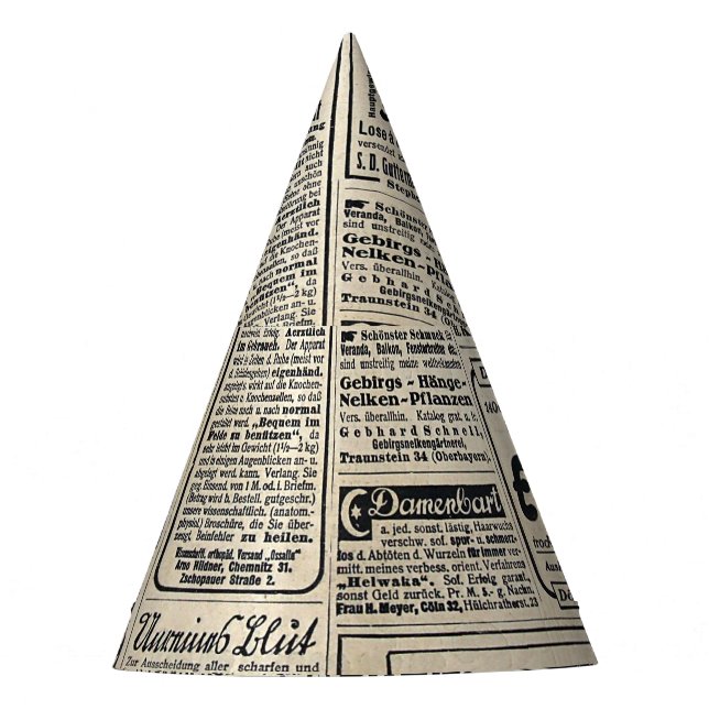 Antique German Newspaper Advertisements 1917 Party Hat (Front)