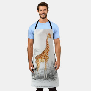 Antique Giraffe Natural History Print Orbigny Apron
