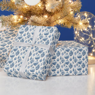 Antique Glass Blue Ornaments  Wrapping Paper