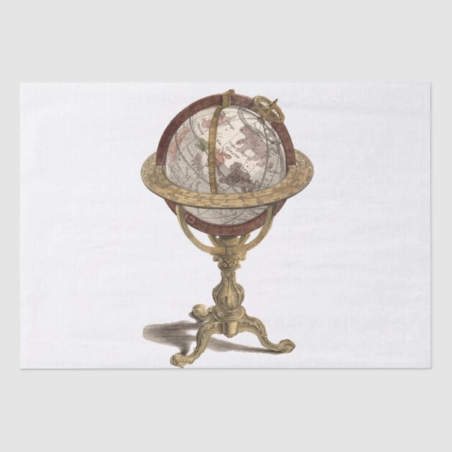 Antique Globe, White BG Tissue Paper (Front)