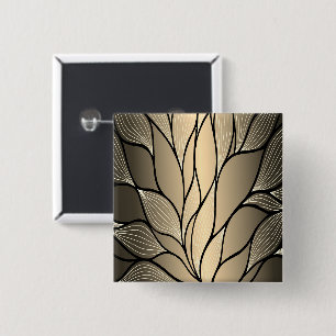 Antique Gold Creative Leave Pattern 15 Cm Square Badge