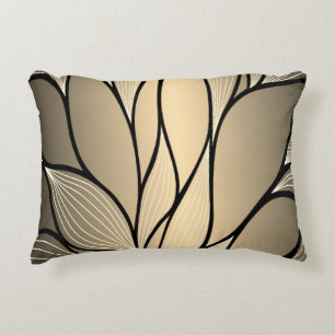 Antique Gold Creative Leave Pattern Decorative Cushion