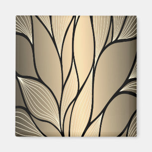 Antique Gold Creative Leave Pattern  Magnet