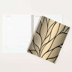 Antique Gold Creative Leave Pattern Planner