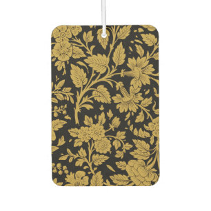 Antique Gold Floral Indian Lac-work Black Pattern Car Air Freshener