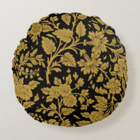 Antique Gold Floral Indian Lac-work Black Pattern