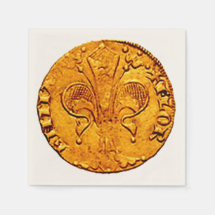 ANTIQUE GOLD FLORENTINE FORINT NAPKIN