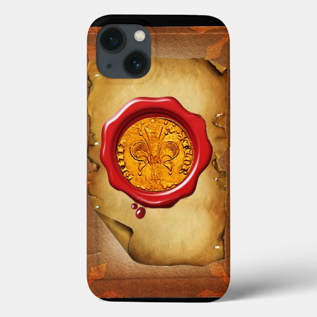 ANTIQUE GOLD FLORENTINE FORINT wax parchment Case-Mate iPhone Case (Back)