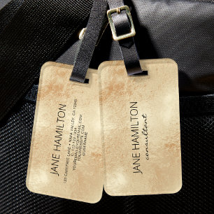 Antique Gold Foil Luggage Tag
