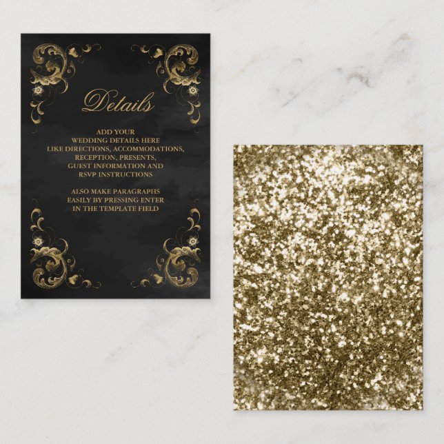 Antique Gold Frame Black Details Enclosure Card (Front/Back)