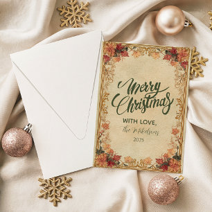 Antique Gold Holiday Card