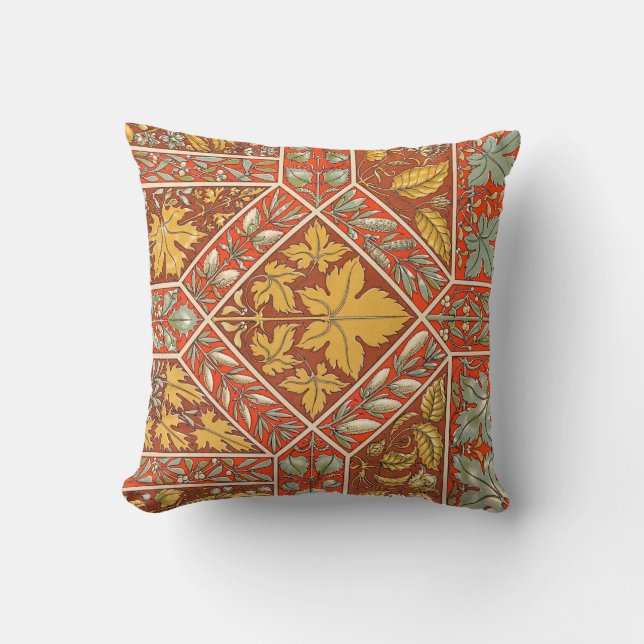 Antique Gold Leaf Throw Pillow (Front)