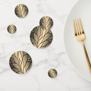 Antique Gold Leave Pattern Confetti