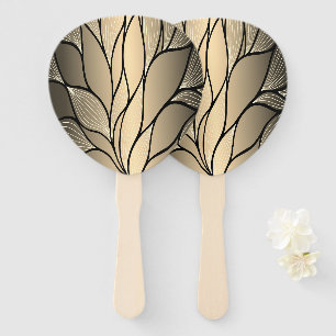 Antique Gold Leave Pattern Hand Fan