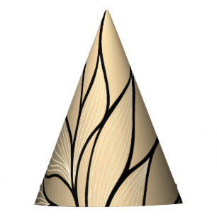 Antique Gold Leave Pattern  Party Hat