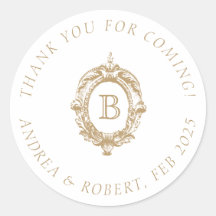 Antique Gold Monogram Crest Wedding