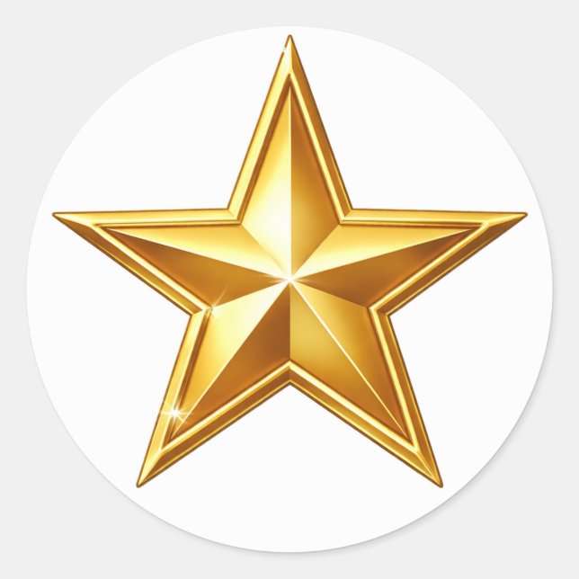 Antique Gold Star Envelope Seal Sticker (Front)
