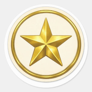 Antique Gold Star Envelope Seal Sticker