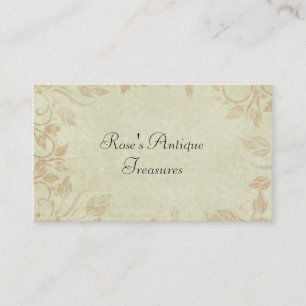 Antique Gold Viintage Floral Vine Wedding Business Card