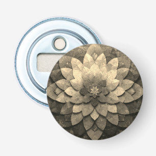 Antique Golden Mandala Art Textured Flower Bottle Opener